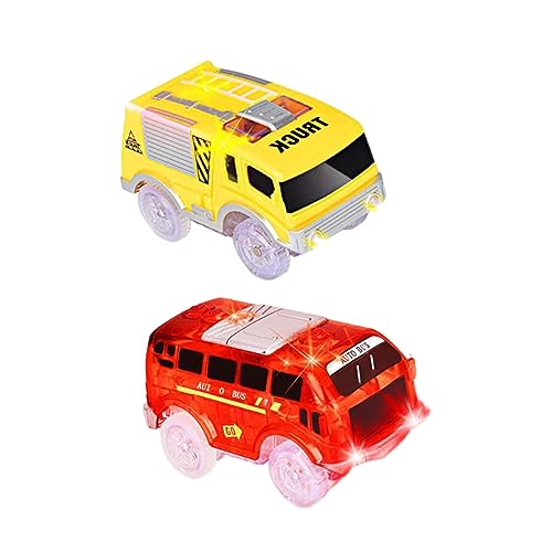 Abaodam 2 Stück Teiliges LED Leuchtendes Elektrokinderauto Kunststoff Sicher Handlich Fördert Kreativität und Motorik Geeignet für Jungen und Mädchen Pädagogisches für Spannende Rennbahn von Abaodam