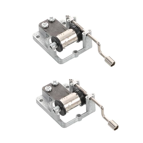Abaodam 2 Stück Teiliges Metall Spieluhrwerk mit Handkurbel Mechanismus DIY Musikbox Bewegung für Kinderfreundliches Einfach zu Bedienendes Retro Handkurbel Musikspielwerk für von Abaodam