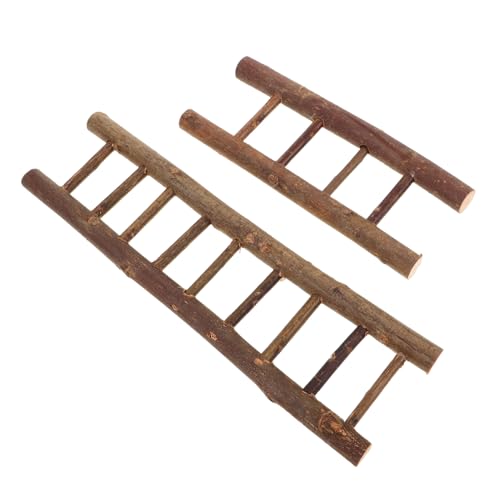 Abaodam 2 Stück Teiliges Mini Holzleiter Stabile Miniatur Treppen-Dekoration Vielseitige Puppenhaus Leiter für DIY Miniatur Einrichtung und Zauberhafte Feengarten Szenen von Abaodam