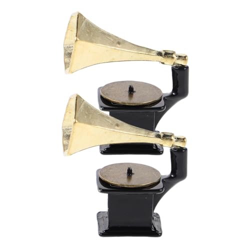 Abaodam 2 Stück Teiliges Miniatur-Phonograph aus Metall Realistische Retro-Record Player Miniatur Vintage Musik-Dekoration für Puppenhäuser und Kreative Nostalgie-displays Abaodam 2 Stück Teiliges Miniatur-Phonograph aus Metall Realistische Retro-Record Player Miniatur Vintage Musik-Dekoration für Puppenhäuser und Kreative Nostalgie-displays von Abaodam