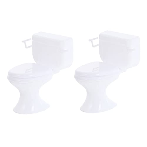 Abaodam 2 Stück Teiliges Miniatur Puppenhaus Badezimmer Weiße Mini Toilette Dekoration Lernspielzeug Langlebig Realistisch für DIY Puppenmöbel Abaodam 2 Stück Teiliges Miniatur Puppenhaus Badezimmer Weiße Mini Toilette Dekoration Lernspielzeug Langlebig Realistisch für DIY Puppenmöbel von Abaodam