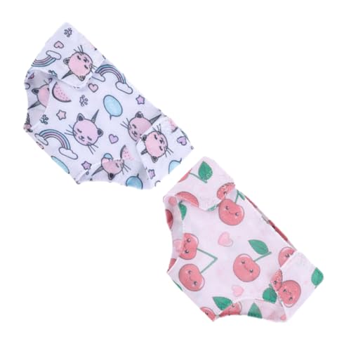 Abaodam 2 Stück Teiliges Puppenunterwäsche Doll Windeln Puppenzubehör mit Niedlichem Cartoon Design für Puppen Leichte Kompakte Puppenkleidung zum Basteln und Verschenken von Abaodam