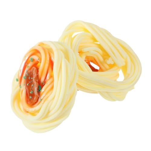 Abaodam 2 Stück Teiliges Realistisches Spaghetti aus Detailgetreu Gestaltete Fake Nudeln als Deko und Fotorequisite Leicht zu Reinigen für Restaurant Party und von Abaodam