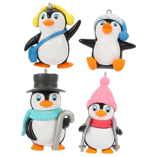 Abaodam 2 Stück Teiliges Schwimmende Pinguin Figuren Aquarium Deko Cartoon Stil Lebensecht Leicht Kompakt für Fischbecken Wohnzimmer Dekoration von Abaodam