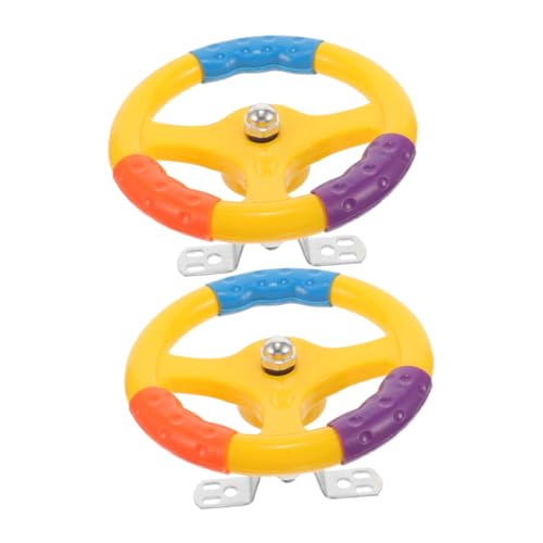 Abaodam 2 Stück Teiliges Spielzeuglenkrad für Universelles Zubehör für Spielzeugautos Ergonomisch Installieren Leuchtende Farben Fördert die Kreativität Spielvergnügen von Abaodam
