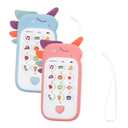 Abaodam 2 Stück Teiliges Telefon mit Musik und Lernfunktion Interaktives Smartphone für Kleinkinder Tragbares Leichtes Lernspielzeug für Frühe Entwicklung und Fantasievolles Rollenspiel von Abaodam