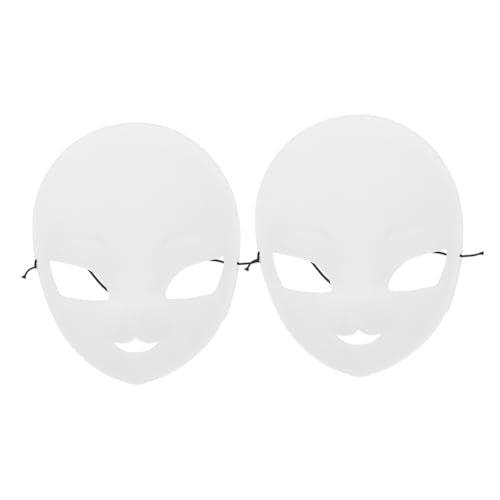 Abaodam 2 Stück Weiße PVC Vollgesichts Masken Matte Blanko Fuchsform Atmungsaktiv DIY Bemalbar Leichte Kunststoffmaske für Karneval Halloween Cosplay Bastelbedarf Zufällige Farbe von Abaodam