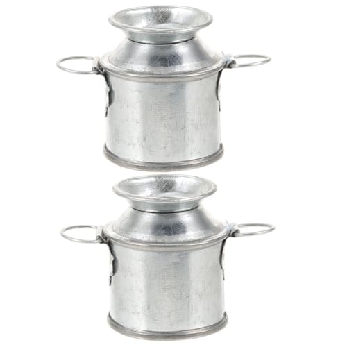 Abaodam 2 Stück Winziger Milchkännchen-Ornament, Mini-metalleimer, Miniatur-Blumen-Eimer, Mikro-landschafts-blumentopf Abaodam 2 Stück Winziger Milchkännchen-Ornament, Mini-metalleimer, Miniatur-Blumen-Eimer, Mikro-landschafts-blumentopf von Abaodam