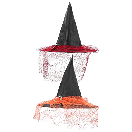 Abaodam 2 Stück Zauberer Hexenhut Halloween Kostüme Halloween Kostümhüte Für Hut Für Spitze Hexenhut Hexenkostüm Halloween Stil Kopfschmuck Halloween Dekoration Oxford Stoff von Abaodam