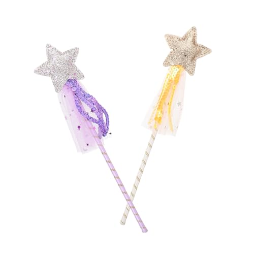 Abaodam 2 Stück Zauberstab Party kinderparty für Fastnacht Accessoires Geburtstagsgeschenke Fee Mädchen Figuren Bausatz Puppe Zauberstäbe tragbare Engelsstäbe Stoff von Abaodam