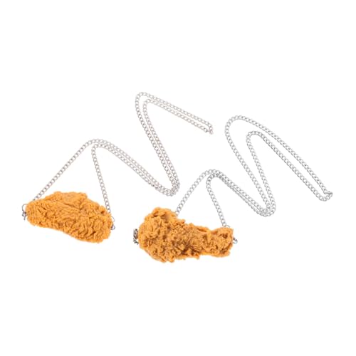 Abaodam 2 Stück kreative Halskette lustige Accessoires mockin huehner Ketten jewlery Fake-Food-Anhänger Simulation Lebensmittel Anhänger Halskette mit gebratenem Huhn Hip-Hop-Halskette PVC von Abaodam