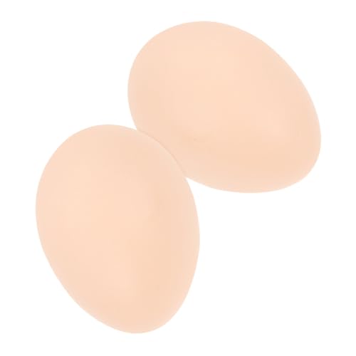 Abaodam 2 Stück nachgeahmte Eier Künstliche Ei-Requisiten Eier Hühnerfutter Ei-Inkubator Eierkartons Easter Presents 0stergeschenke gefälschte Eiermodelle küchendekor Eier PVC Weiß von Abaodam