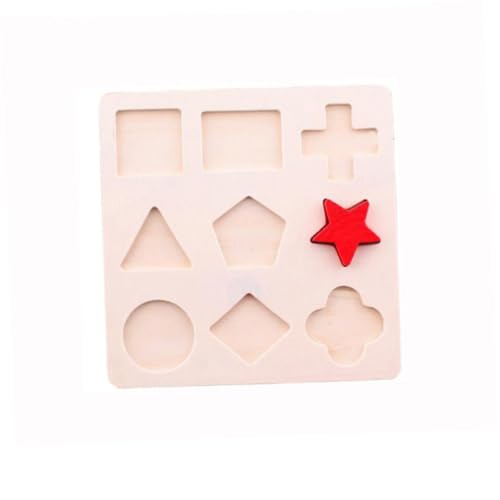 Abaodam 2 Stücke Geometrietafel Puzzle rätsel Pädagogisches zabawki stymulujące rozwój holzspielsachen Geometrie-Puzzle Geometrieerkennungsspielzeug Bambus von Abaodam