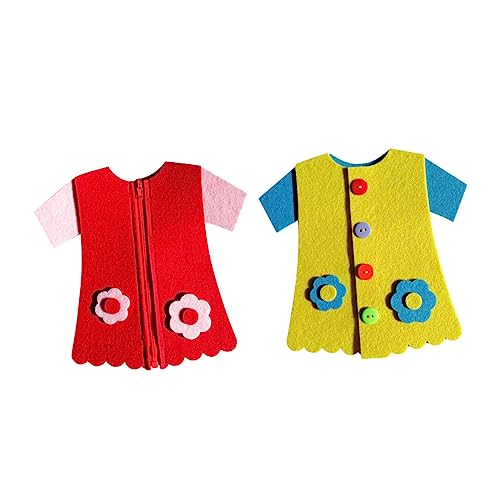 Abaodam 2-teiliges Babyspielzeug – Übungskleid Mit Knöpfen Und Reißverschluss Für Kinder – Lernspielzeug – Frühes Lernen – Material – Hand-Auge-koordination – Perfekt Für Vorschulkinder von Abaodam