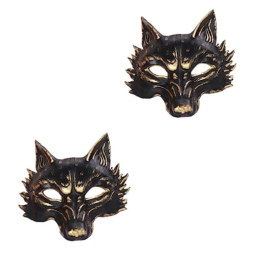 Abaodam 2 Stücke Pelzigen Halb Maske Halloween Künstliche Tier Maske Halbe Abdeckung Party Kleid von Abaodam