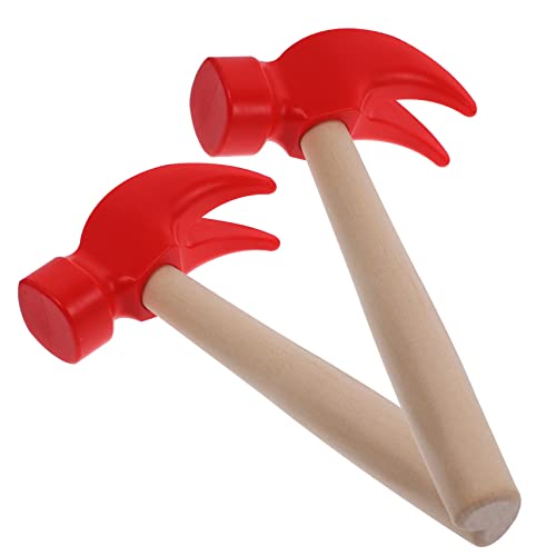 Abaodam 2 Stücke Spielzeughammer Für Kleine Schlagspielzeuge Kleine Hammerspielzeuge Kleinkindspielzeug Kleiner Schlaghammer Hämmern Hammerschlagspielzeug Rot Holz von Abaodam