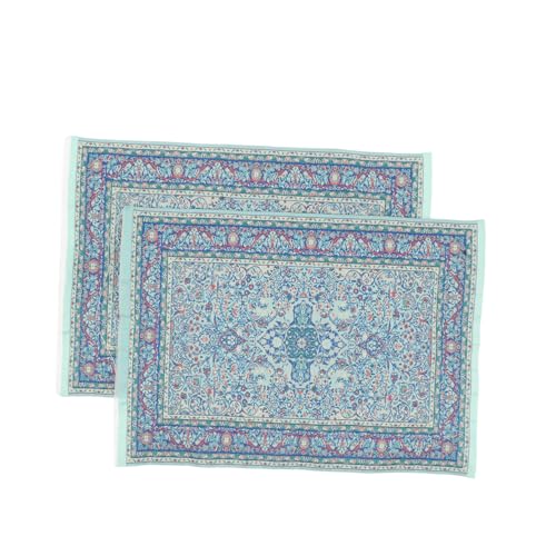 Abaodam 2 Teiliges Mini Möbelset Puppenhaus Szenendekoration Puppenhaus Stoffteppich Miniatur Spielzeugteppich Miniatur Möbelteppich Holz von Abaodam