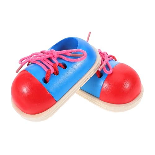 Abaodam 2 x Holz-Schuhschnürung, pädagogische Montessori-Einfädelübung für Design für Geschicklichkeitsentwicklung, Spaß beim Lernen für Zuhause und Kindergarten Abaodam 2 x Holz-Schuhschnürung, pädagogische Montessori-Einfädelübung für Design für Geschicklichkeitsentwicklung, Spaß beim Lernen für Zuhause und Kindergarten von Abaodam