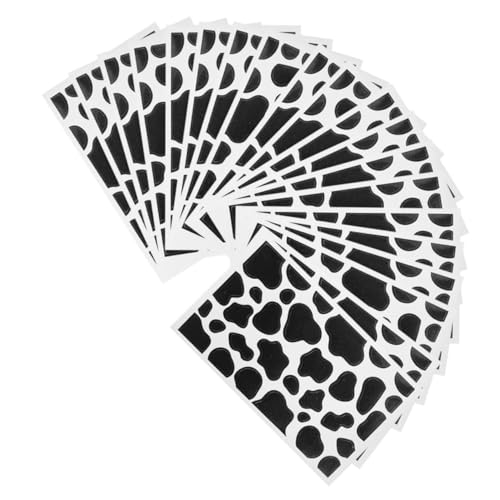 Abaodam 20 Blatt Aufkleber Mit Kuh-Print Aufkleber Für Wasserflaschen Selbstklebende Kuhaufkleber Aufkleber Beachten Kofferaufkleber Selber Machen Black Aufkleber Aus Beschichtetem Papier von Abaodam