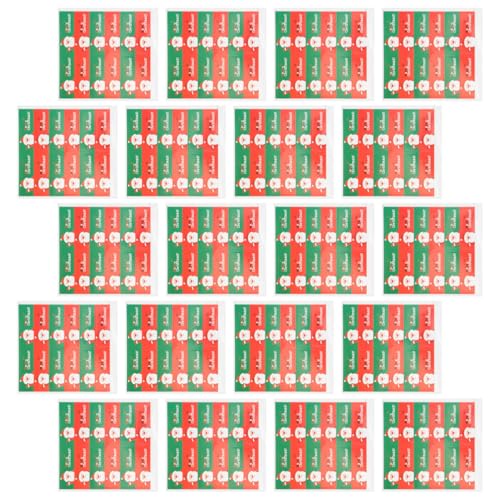 Abaodam 20 Blatt Verpackung dekorative Aufkleber Scrapbooking Sticker Scrapbook Stickers decoratiuni craciun geschenkeaufkleber geschenkpakete Festival-Accessoire Weihnachtsaufkleber rot von Abaodam