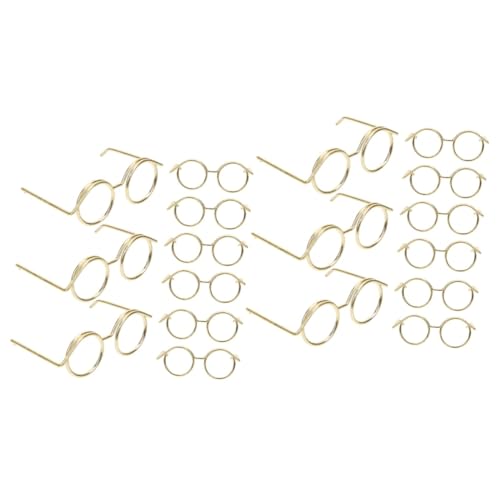 Abaodam 20 STK Metallbrille Mini-Sonnenbrille Igel Brille Katze Babykleidung Gläser Puppenbrillen Puppe verkleiden Sich Brillen Mädchen Spielzeug schmücken Zubehör ältere Kunsthandwerk von Abaodam