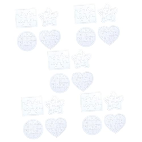 Abaodam 20 STK Puzzles Kinder rätsel Kinderspielzeug weißes Puzzle leeres rundes Puzzle herzförmiges Puzzle Spielzeuge Leere Rätsel zeichnen Papier weißer Schimmel von Abaodam