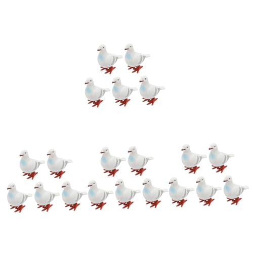 Abaodam 20 STK Uhrwerk Taube Tanzendes Tierspielzeug Vogelfigur Gefälschtes Taubenmodell Taube Spielzeug Aufziehen Vogel-dekor Neuheiten Und Geschenke Plastik Baby Weiß Vögel Kleine Taube von Abaodam