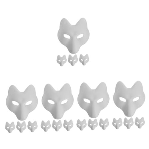 Abaodam 20 Stk Fuchs Maske Outfit Kleidung Fuchskostüm Gesichtsmaske Maske Für Maskerade-party Halloween-maske Maskerade-maske Partymasken Rohlinge Basteln Diy-masken Weiß Cosplay Leer Pu von Abaodam