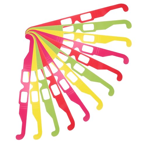 Abaodam Beugungsbrille aus Pappe 20 Stück für Musikfestivals 3D- Regenbogen Brillen Spezialbrillen für Verzerrungen Party Zubehör für Unvergessliche Erlebnisse von Abaodam