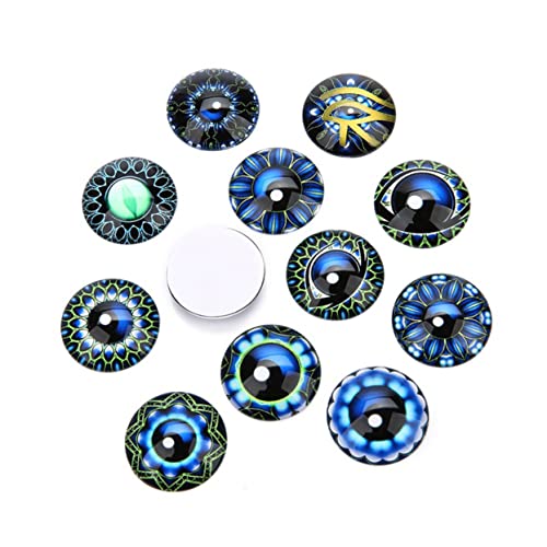 Abaodam 20 Stück Edelsteine ​​Glasaufkleber geburtstagsmitgebsl DIY Glasflicken Flecken Schmuckmaterial selber Machen Schmuckaufnäher runder Cabochon aus Glas Blue von Abaodam