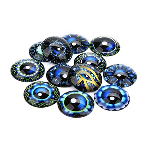 Abaodam 20 Stücke Runde Glas Schmuck Patches Edelsteine ​​Glas Aufkleber Zarte Muster Für Handwerk Dekorative Material von Abaodam