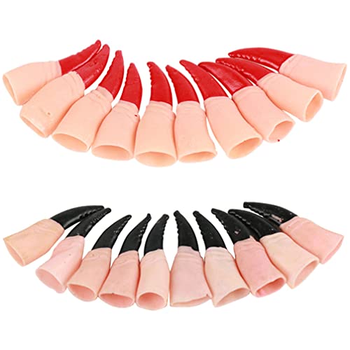 Abaodam 20 Stück Halloween-Hexenfinger Aus Kunststoff Gefälschte Fingerzeiger Zum Lesen Von Nagelabdeckungen Für Halloween-Cosplay-Partykostüm von Abaodam