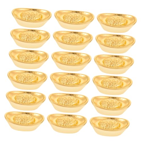 Abaodam 20 Stück Ingot-Modell Puppe Feng Shui mach es Mini Miniaturen Figur wohnaccessoires Miniaturhaus-Dekorationen Barrenmodelldekoration Mini-Legierungsbarren Golden von Abaodam