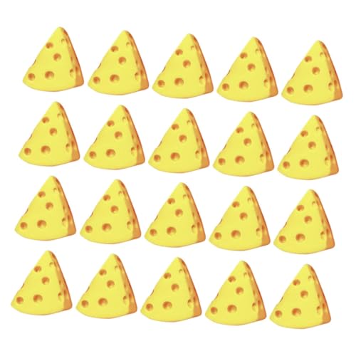 Abaodam 20 Stück Käse-käse-Modell Spielzeugkäse Käsedekorationen Mini-puppenhauszubehör Mini-käse Miniatur-küchenkäse Mini-puppenhaus-Dekoration Mini-Fake-Food Falsches Käse Yellow Plastik von Abaodam