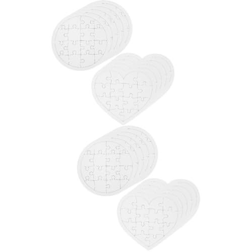 Abaodam 20 STK Kinderspielzeug leeres Puzzle Rätsel für Kinder Leere Puzzles in runder Form Spielzeuge Kinder rätsel papierleeres zeichnungspuzzle Leere Rätsel Herzförmig Sache Weiß von Abaodam