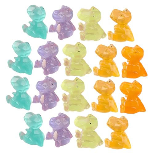 Abaodam 20 Stücke Glow in The Dark Miniatur Dinosaurier aus Kunstharz für Garten und Schreibtisch Lebendige Deko Dinosaurier Figuren Tierfiguren für Kinderzimmer und Geburtstagsfeiern von Abaodam