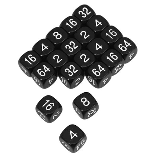 Abaodam 20 Stück Mehrere Würfel Partywürfel Spiel Würfel Spielwürfel Requisiten Würfelspielspielzeug Requisitenwürfel Würfel Würfel Für Spiel Partygeschenk Würfeln Black Acryl von Abaodam