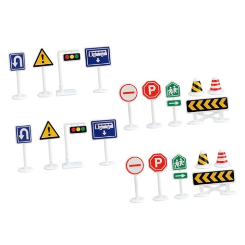 Abaodam 20-teiliges Verkehrszeichen-Set Für Jungen Und Mädchen Realistisches Verkehrszeichen-Spielzeug Für Kinder Verkehrszeichen-spielset Straßenmodelle von Abaodam