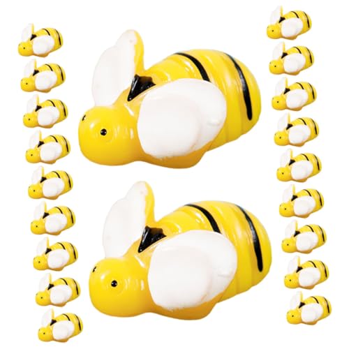 Abaodam 20 Stück Mikrolandschaftsbiene Moosdekor Verzierungen Für Das Handwerk Kleine Handwerksbienen Mini-gartenfiguren Dollhouse Decor Miniaturfiguren Miniaturen Zum Basteln Harz von Abaodam