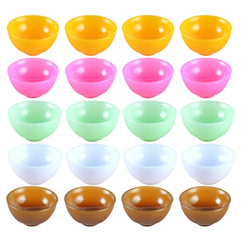 Abaodam 20 Stück Mini Besteckschüssel Mini Spielzeughaus Kinderspielzeug Mini Servierschüsseln Miniaturschüsseln Kleines Hauszubehör Küchenszenen Dekoration Mini Hausschüssel von Abaodam