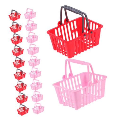 Abaodam 20 Stück Mini Einkaufskorb Teilig Rosa Rot für Puppenhaus und Mini Supermarkt für Kreative Rollenspiele und Dekoration Abaodam 20 Stück Mini Einkaufskorb Teilig Rosa Rot für Puppenhaus und Mini Supermarkt für Kreative Rollenspiele und Dekoration von Abaodam