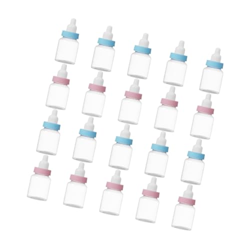 Abaodam 20 Stück Mini Kunststoff Süßigkeitenflaschen Transparente Babyflaschen für Shower Neugeborene und Geburtstagsfeiern Geschenkboxen für Partys von Abaodam
