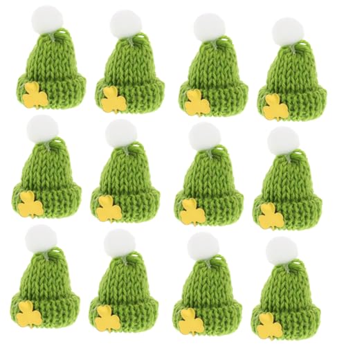 Abaodam 20 Stück Mini St. Patrick's Day Hüte für Puppen, grüne Strickmützen für Partydekorationen für Themenfeiern, skurriles Zubehör für Bastelarbeiten und festliche Zusammenkünfte von Abaodam