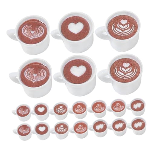 Abaodam 20 Stück Mini-kaffeetasse Puppenhauszubehör Mini-Cup-anhänger Mini-Dinge Puppenhaus- -kaffeetasse Miniaturbecher Für Puppenhaus Winzige Tassen Kaffee-Charme Weiß Harz von Abaodam