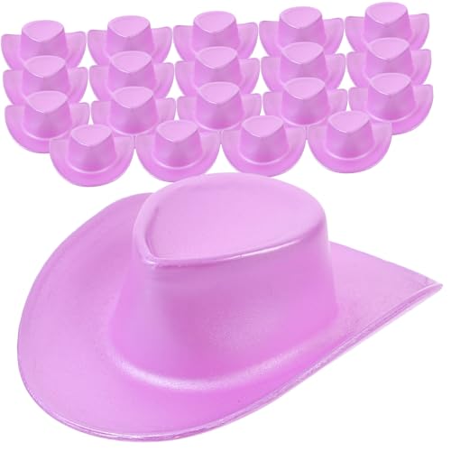 Abaodam 20 Stück Miniatur Cowboyhut für Puppen Kleine Plastik Cowgirl Hüte für DIY Projekte Party Dekoration und Puppenhaus Zubehör von Abaodam