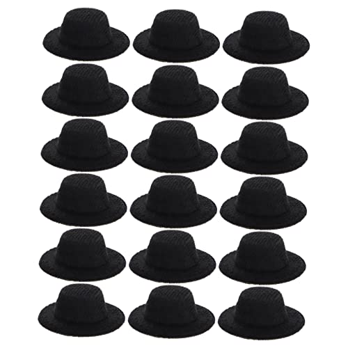 Abaodam 20 Stück Miniatur Hüte für Puppen Schwarze Formelle Hüte für DIY Projekte und Puppenbekleidung für Geburtstagsgeschenke und Festliche Anlässe von Abaodam