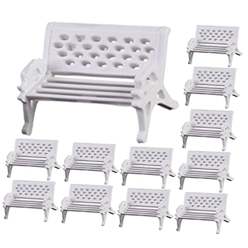 Abaodam 20 Stück Miniatur Parkbänke für Puppenhäuser und Garten Dekoration Realistische Modelle mit Feiner Verarbeitung für DIY Projekte und Foto Requisiten von Abaodam