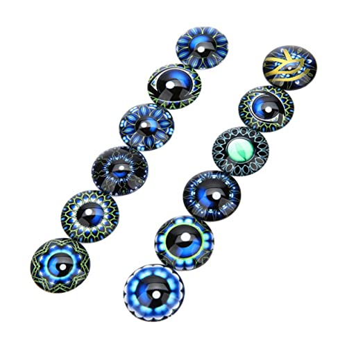 Abaodam 20 Stück Schmuckaufnäher Runder Cabochon Aus Glas Flecken Schmuckmaterial Selber Machen Edelsteine ​​glasaufkleber Blue von Abaodam