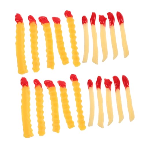 Abaodam 20 Stück Simulationsmodell für Pommes Frites Miniaturfutter Requisite für Lebensmitteldekoration Lebensmittelmodell Gefälschte realistische Kartoffeln Probieren PVC von Abaodam