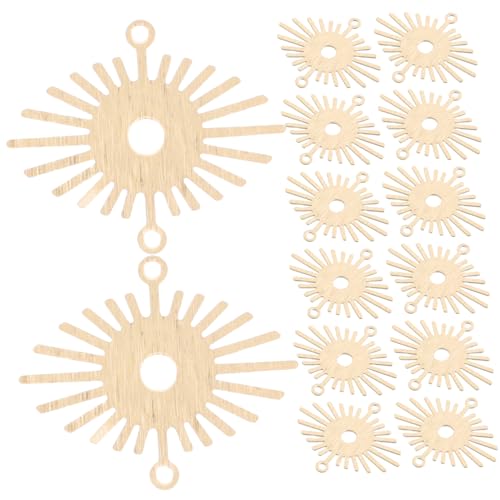 Abaodam 20 Stück Sonnenblumen Schmuck Halskettenanhänger Halsketten Anschlussanhänger Halskettenanhänger Ohrhänger Hohle Runde Anhänger Charm Ohrring Anhänger Goldenes von Abaodam